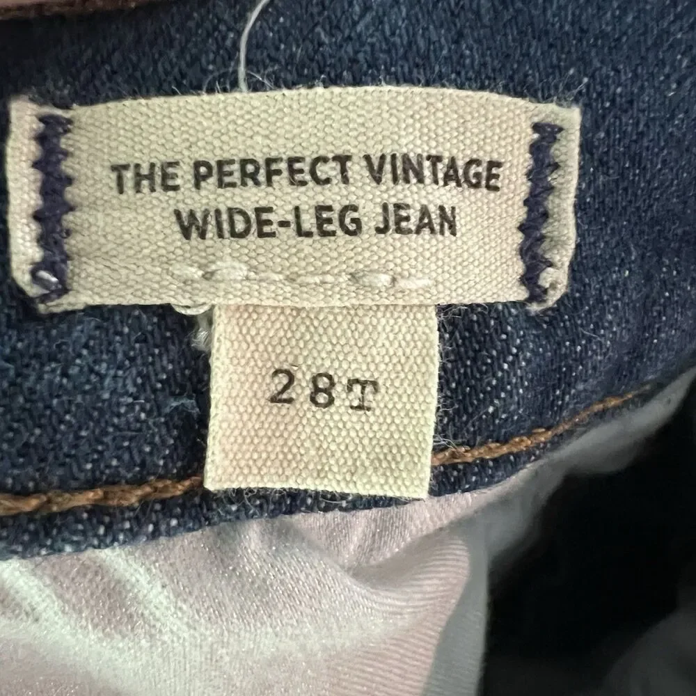 Madewell The Perfect Vintage Wide Leg Blue Denim Jeans Pants Women's 28T (28x34) - Picture 12 of 12